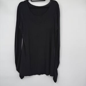 Blue Canoe Women's L Black Bamboo Organic Cotton Long Sleeve T-Shirt Dress